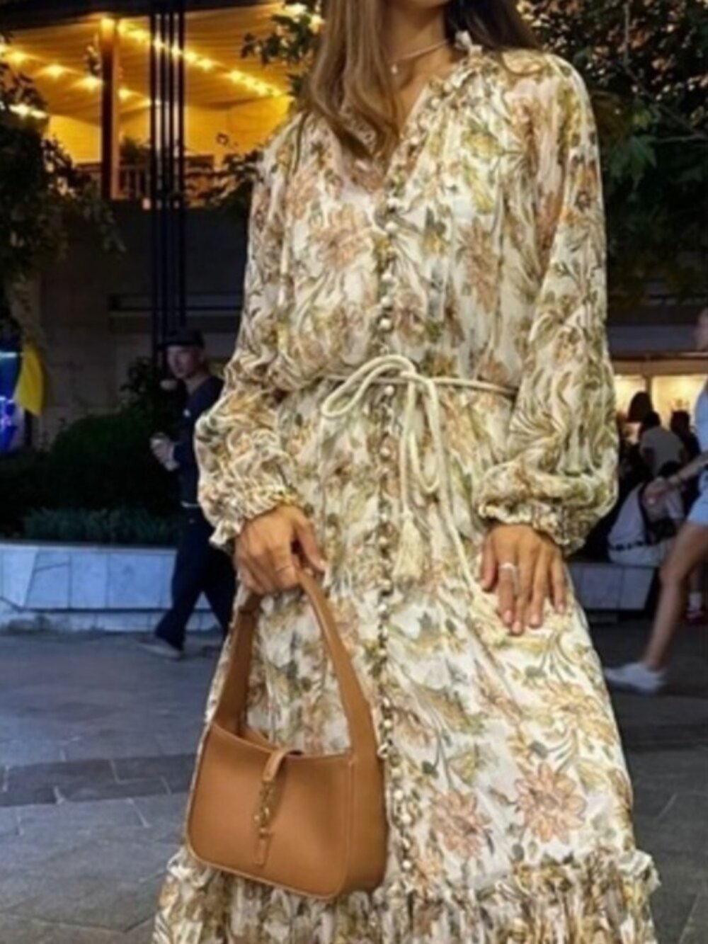 Zimmermann Chintz Semisheer Tiered Long Sleeve Dress